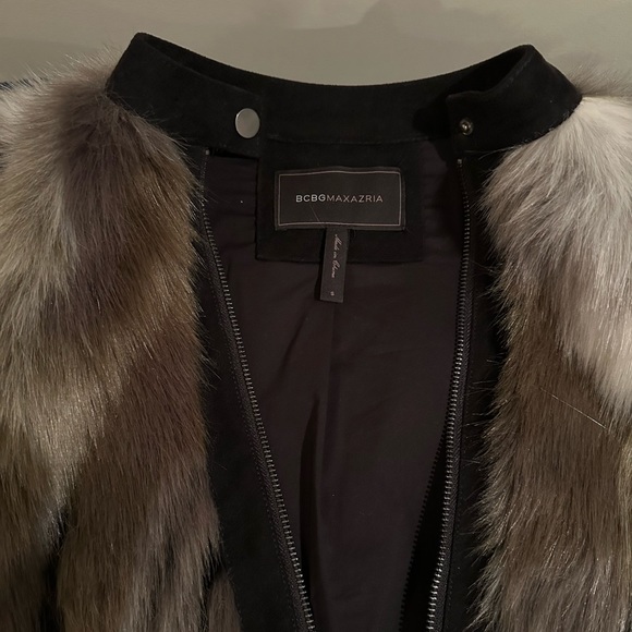 BCBGMAXAZRIA - Dimitri- Faux Fur & Black Suede Jacket/Vest - Picture 6 of 6